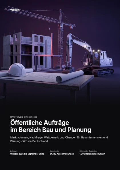 Titelseite der validait Marktstudie Bau und Planung